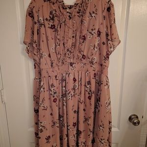 [Torrid] Blush/Floral Chiffon Skater Dress